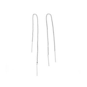 Earrings Short Threader Chain Silver Plated
